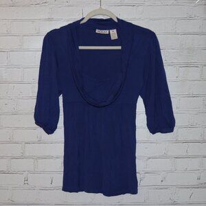 💙✨ MKM Designs 3/4‑Sleeve Blouse · Size XL · back‑tie detail